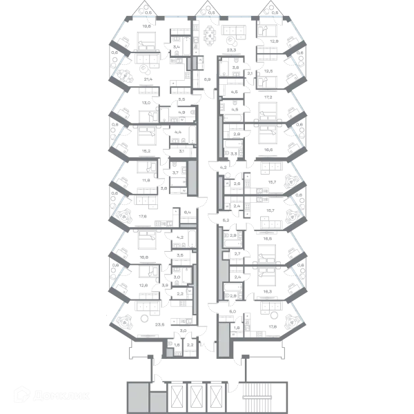 Планировка 3 комн. в ЖК Дом Горизонтов