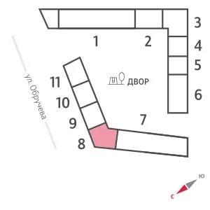 Планировка студии квартиры 23.9 м² в ЖК Обручева 30, г. Москва — фото 3