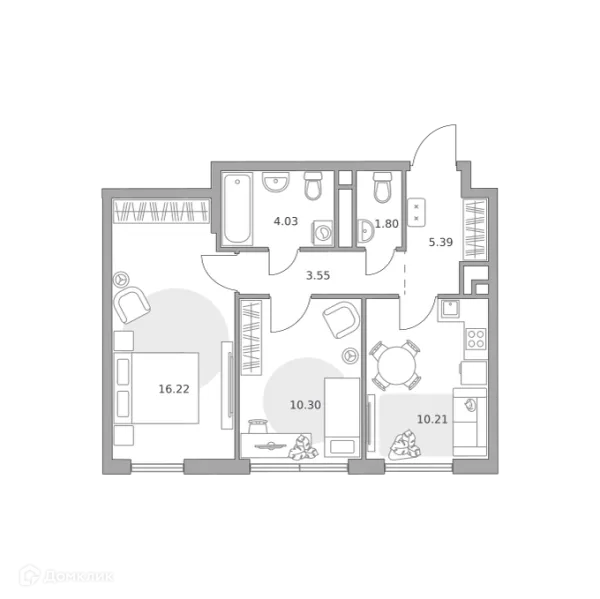 Планировка 2 комн. в «Нижегородская от Гранель»