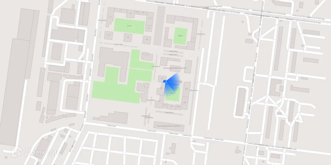 Планировка 2-комнатной квартиры 62.8 м² в ЖК Кавказский бульвар 51, г. Москва — фото 4