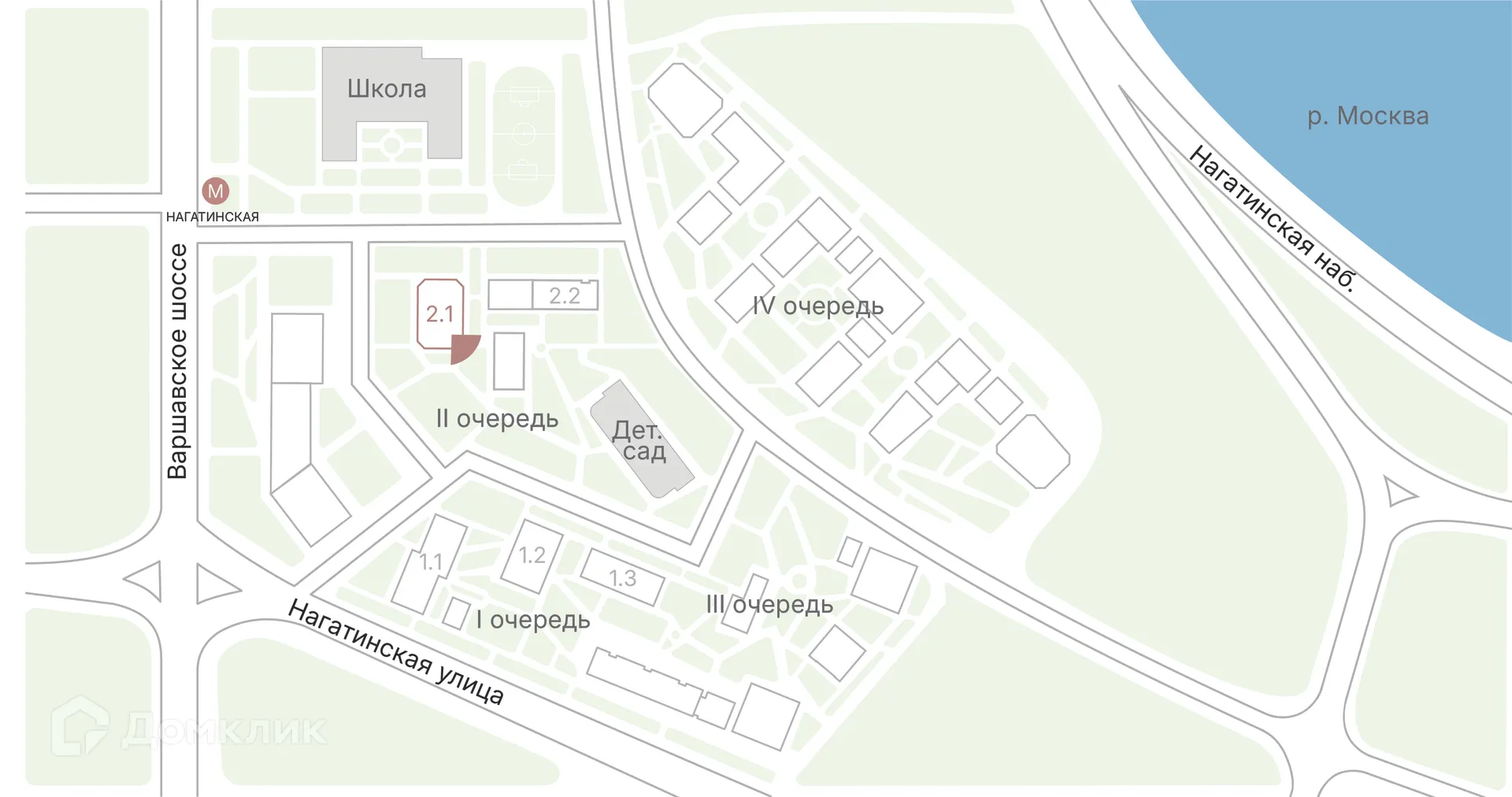 Планировка 1-комнатной квартиры 44.1 м² в ЖК «1-й Нагатинский», г. Москва — фото 2