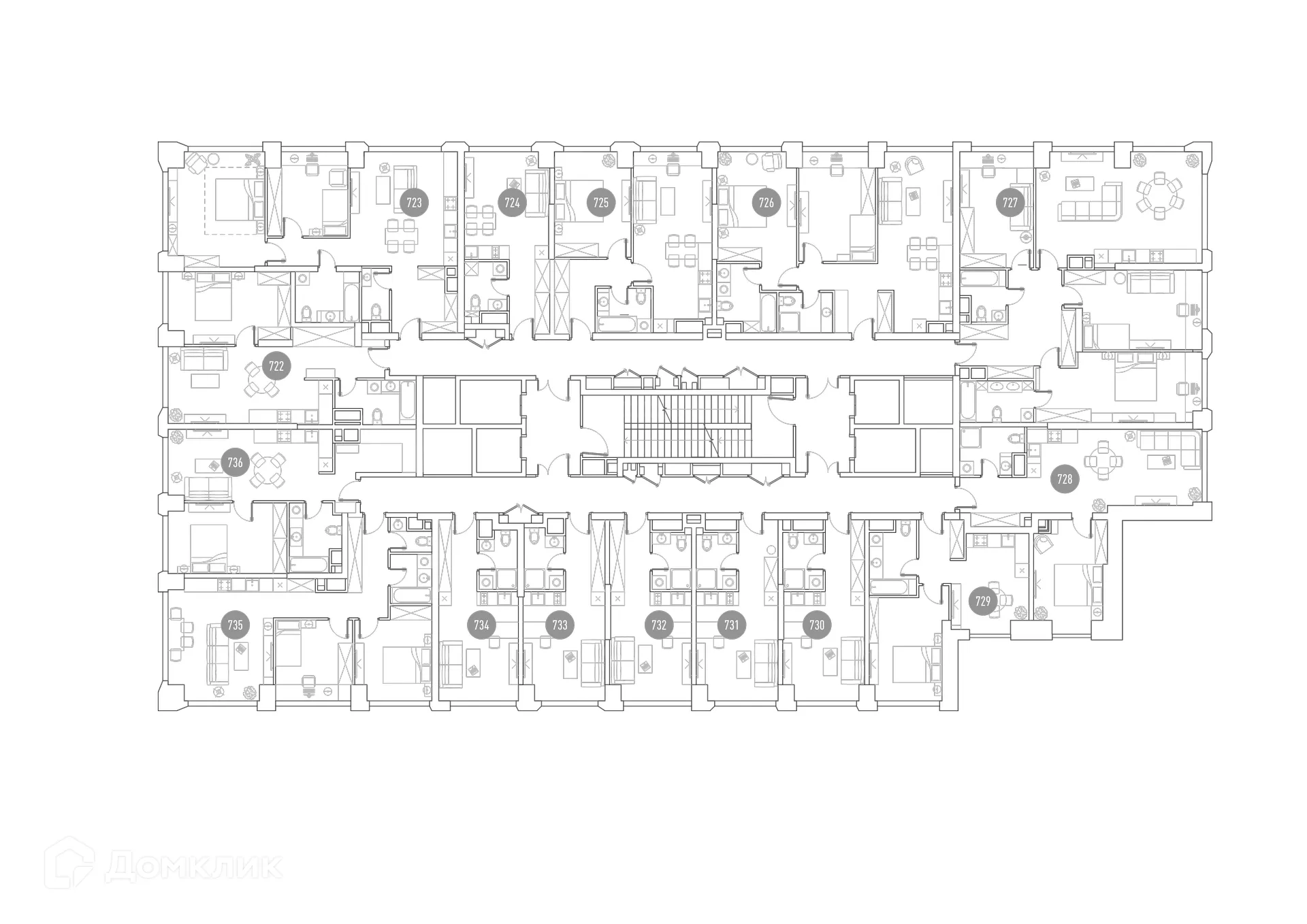 Планировка 2-комнатной квартиры 51.2 м² в ЖК "VERY (Вери)", г. Москва — фото 3