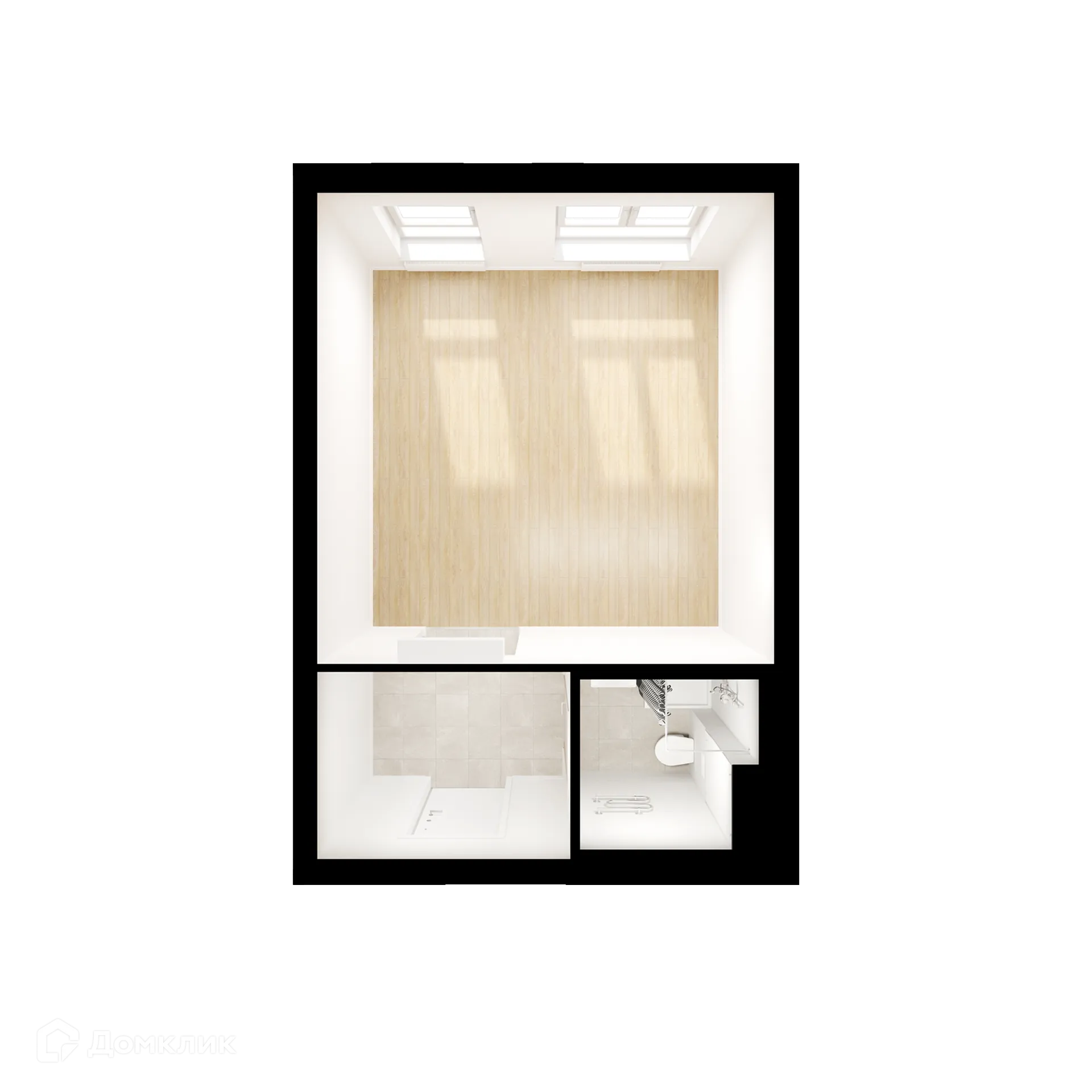 Планировка студии квартиры 25.3 м² в ЖК Второй Нагатинский, г. Москва — фото 2