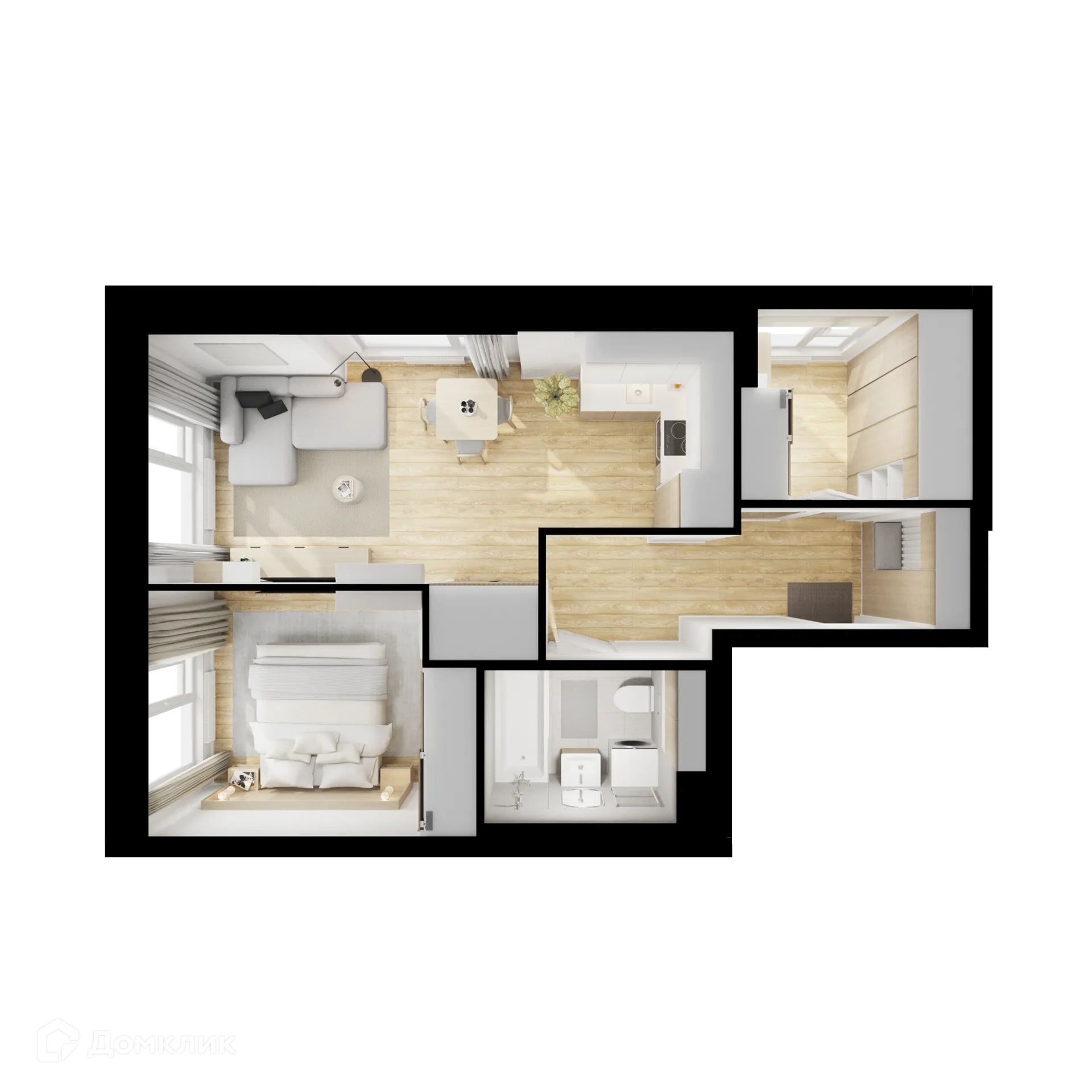 Планировка 1-комнатной квартиры 43 м² в ЖК Плеханова 11, г. Москва — фото 2