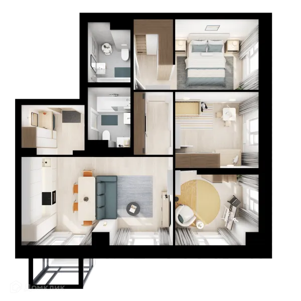 Планировка 3 комн. в «Нарвин»