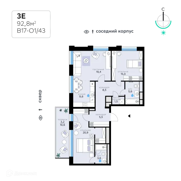 Квартира в СберСити - квартал В17