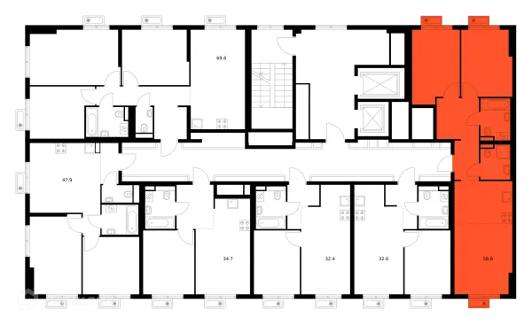 Планировка 2 комн. в «Митинский лес»