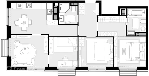 Планировка 4 комн. в ЖК "Новая Звезда-2"