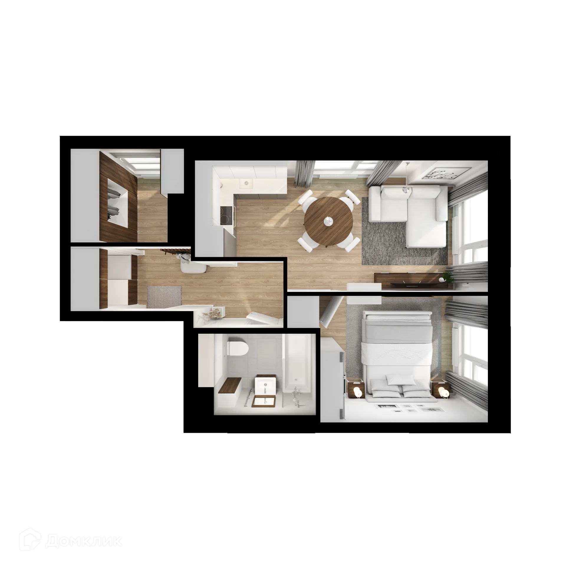 Планировка 1-комнатной квартиры 40.2 м² в ЖК Плеханова 11, г. Москва — фото 2