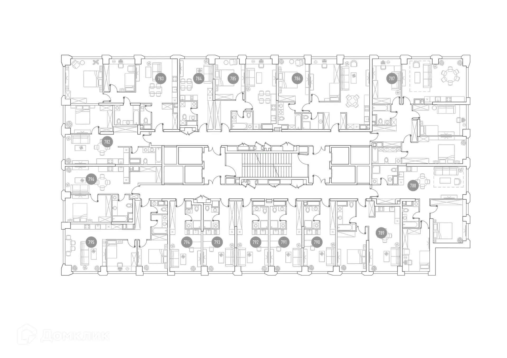 Планировка 3-комнатной квартиры 65.1 м² в ЖК "VERY (Вери)", г. Москва — фото 3