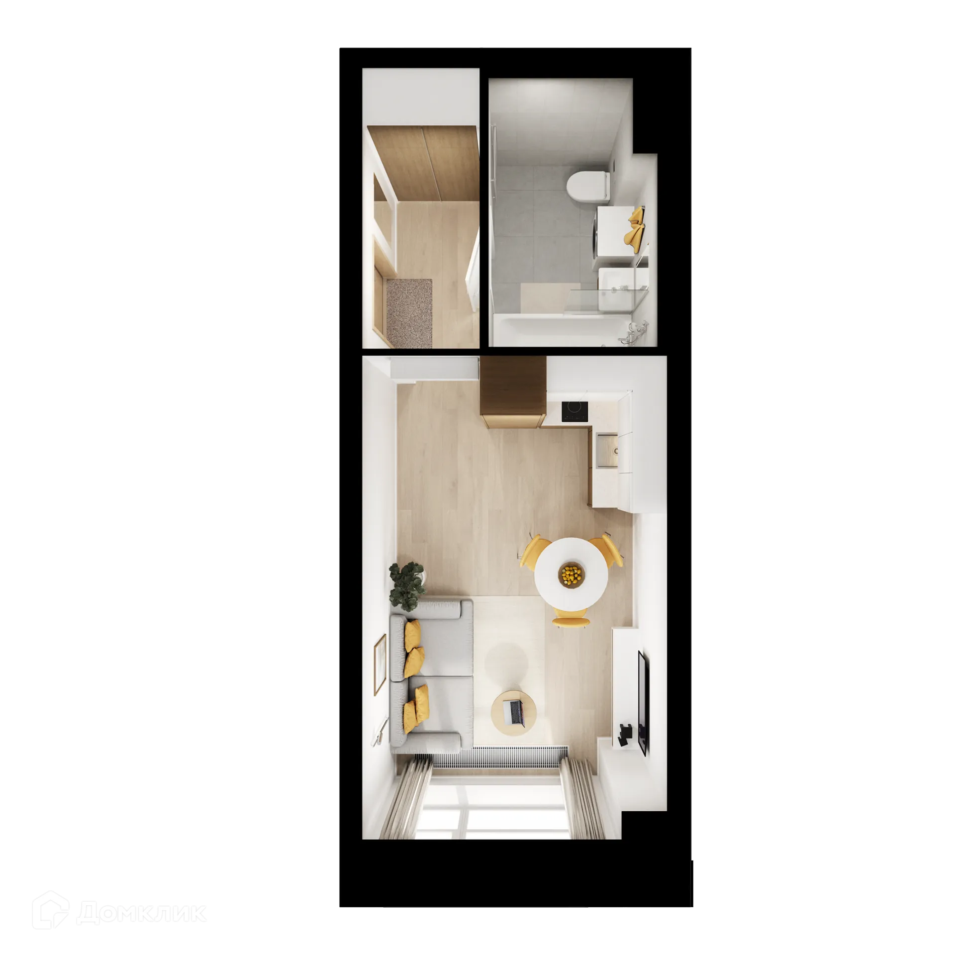 Планировка студии квартиры 23.1 м² в «Нарвин», г. Москва — фото 2