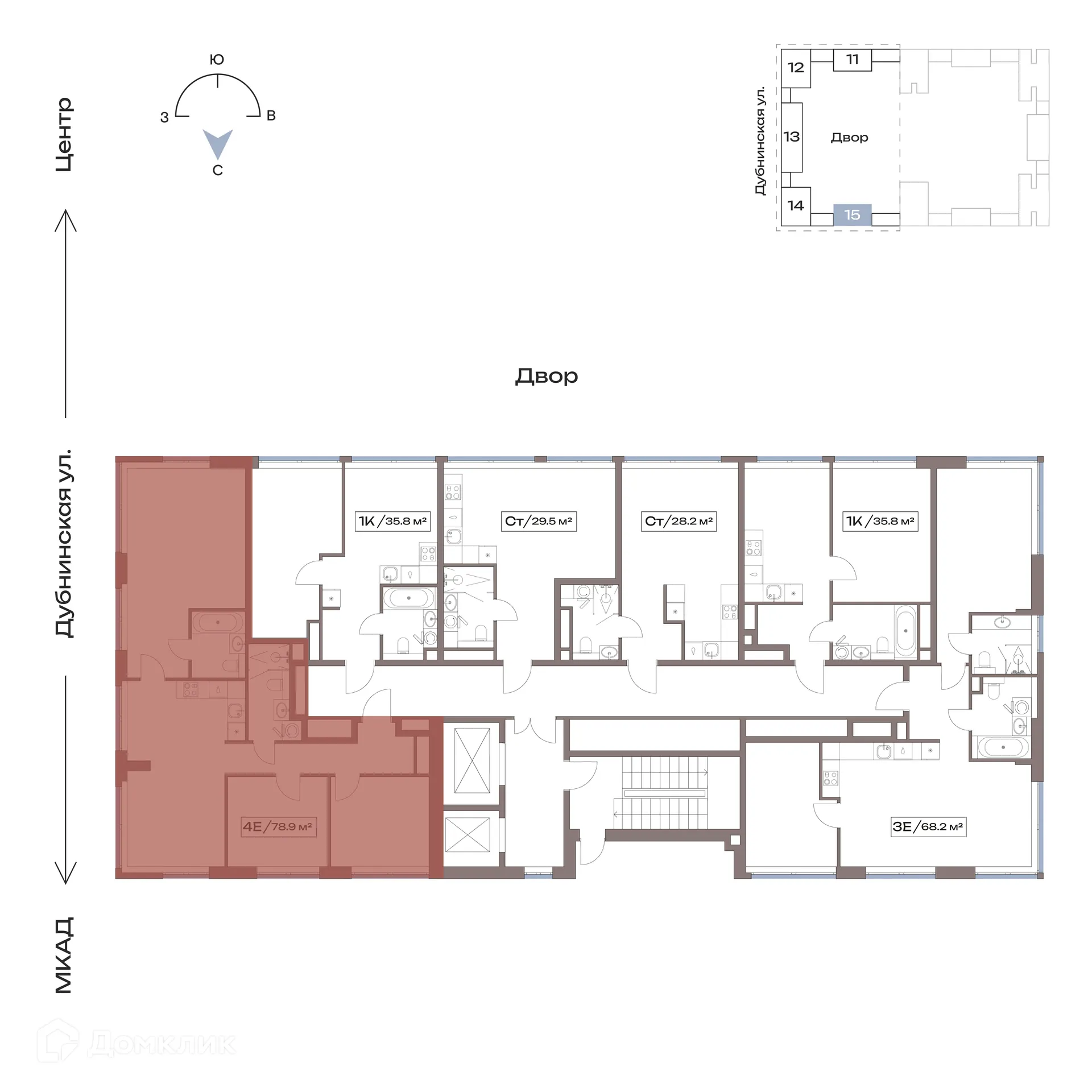 Планировка 3-комнатной квартиры 78.9 м² в Акценты, г. Москва — фото 2