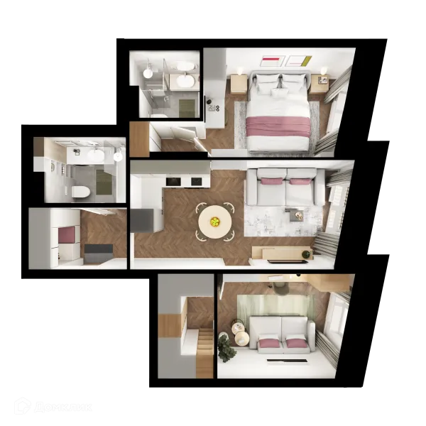 Планировка 2 комн. в ЖК Саларьево парк