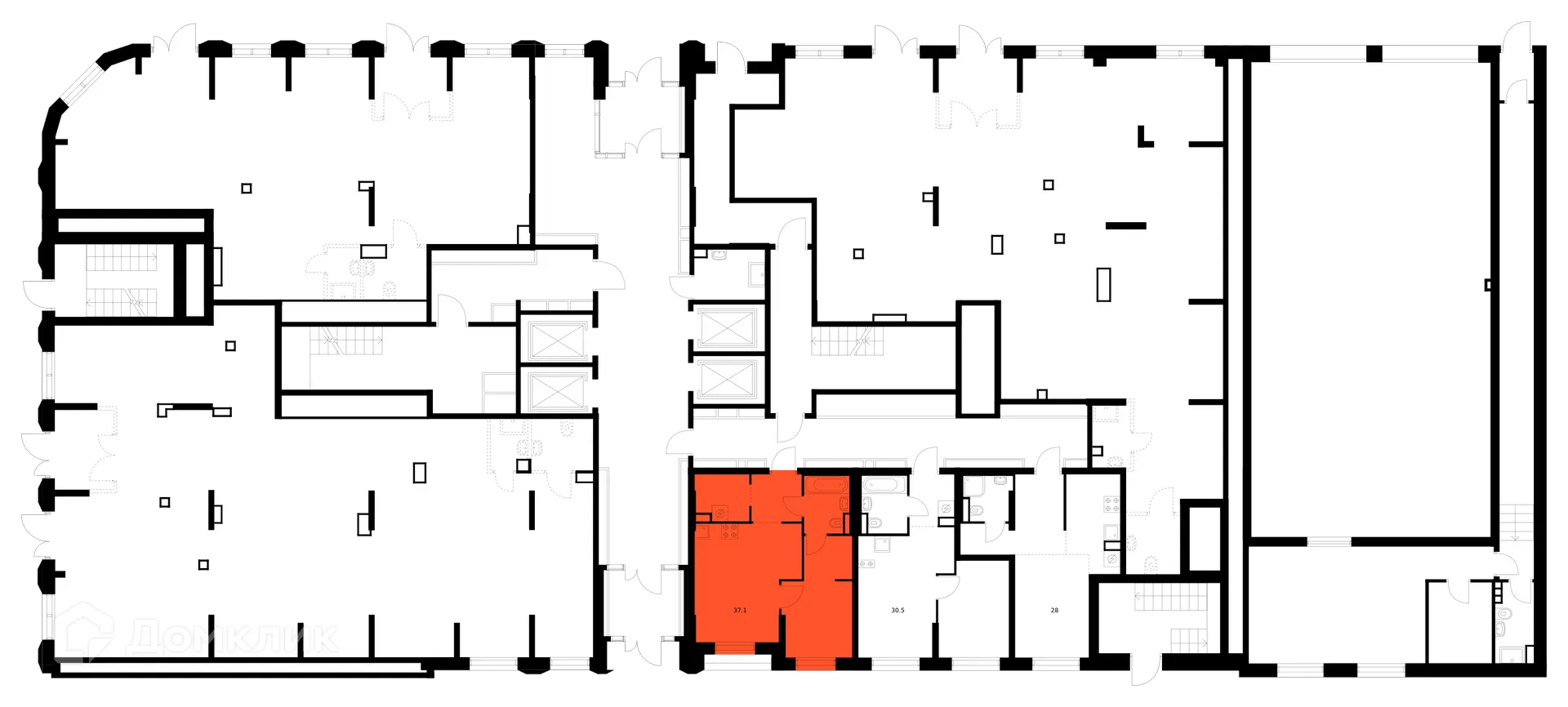 Планировка 1-комнатной квартиры 37.1 м² в ЖК Саларьево парк, г. Москва — фото 3