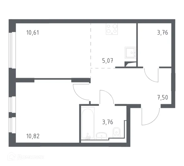 Планировка 1 комн. в ЖК  Остафьево