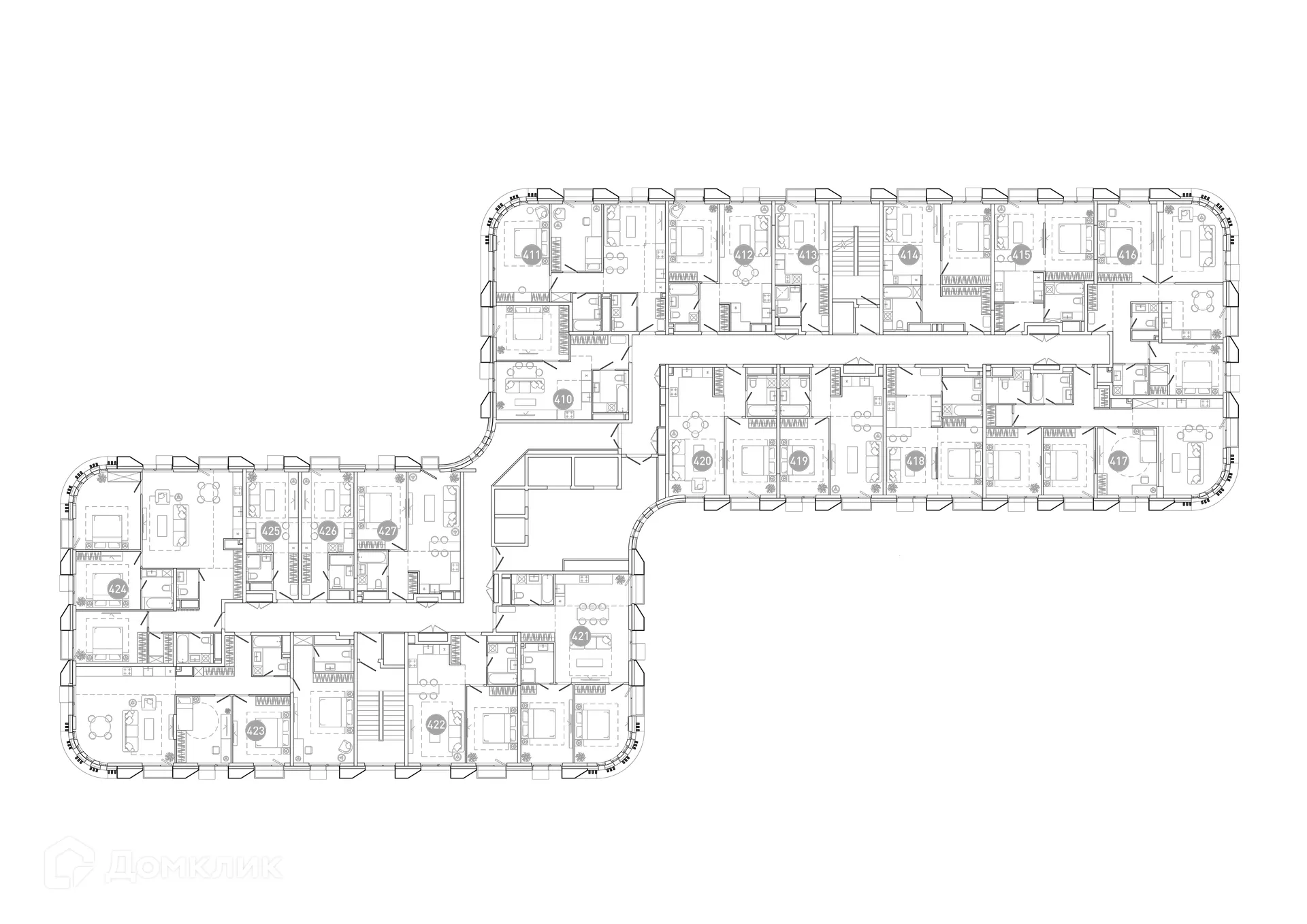 Планировка 4-комнатной квартиры 93 м² в ЖК UNO Соколиная гора, г. Москва — фото 3