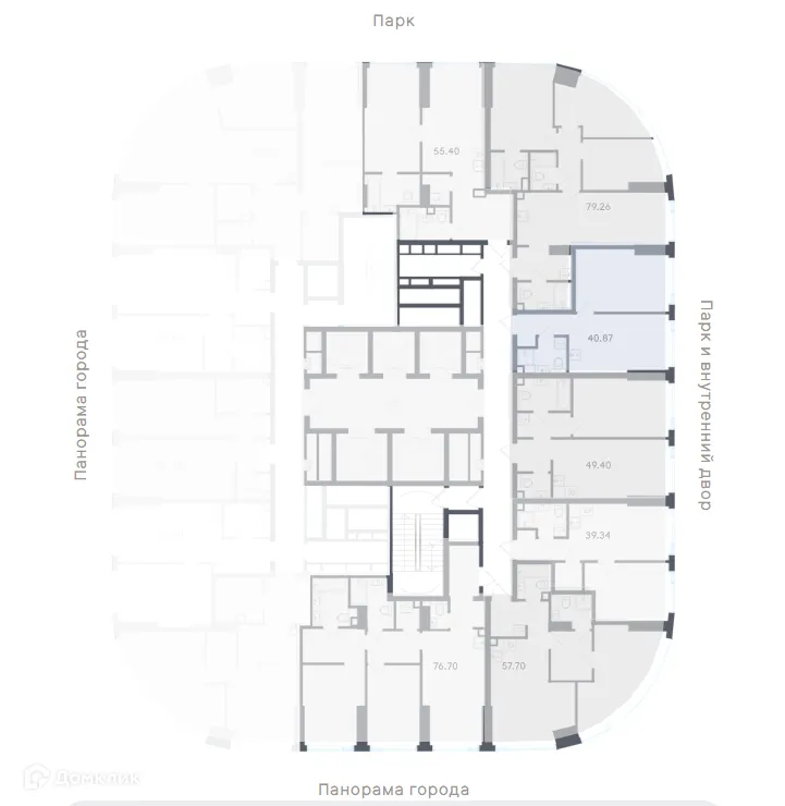 Планировка 1-комнатной квартиры 40.87 м² в Солос, г. Москва — фото 2