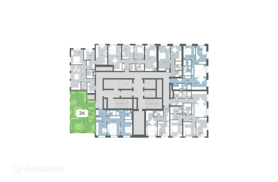 Планировка 2-комнатной квартиры 56.69 м² в УЛЬТИМА Сити, г. Москва — фото 2