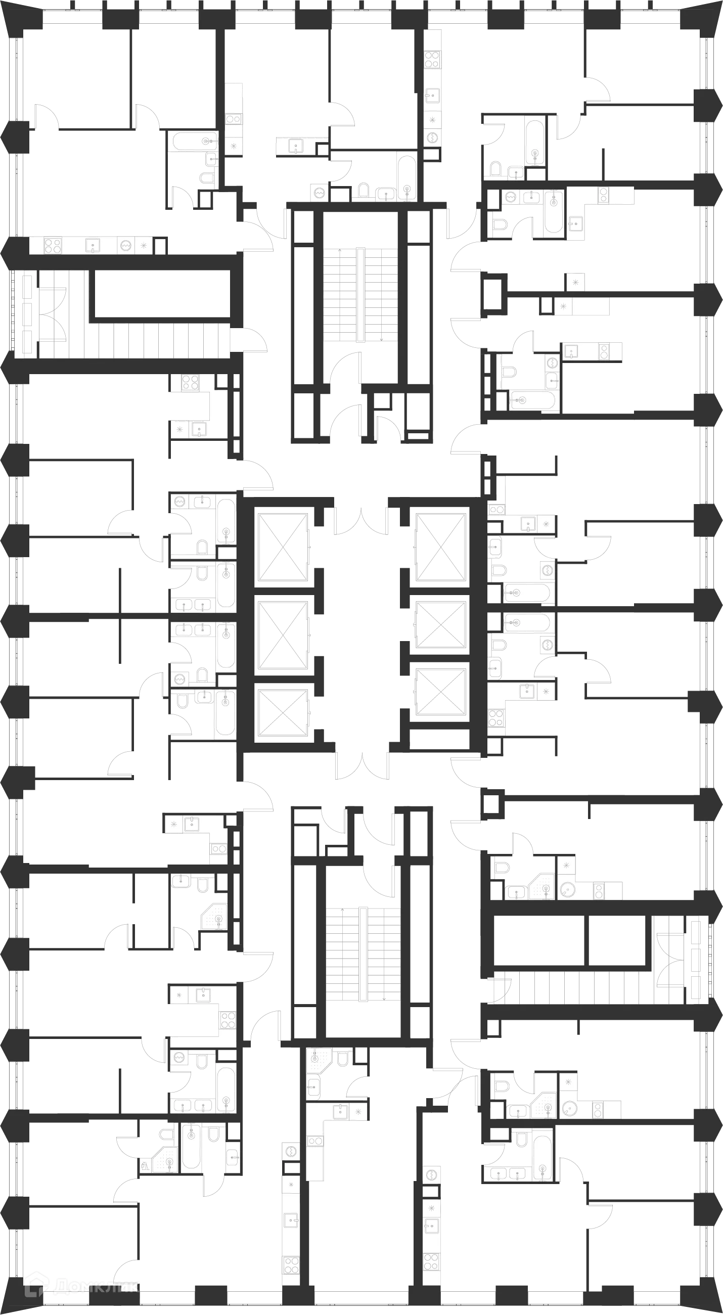 Планировка студии квартиры 23.5 м² в ЖК Voice Towers (Войс Тауэрс), г. Москва — фото 2