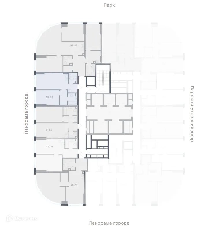 Планировка 1-комнатной квартиры 52.25 м² в Солос, г. Москва — фото 2