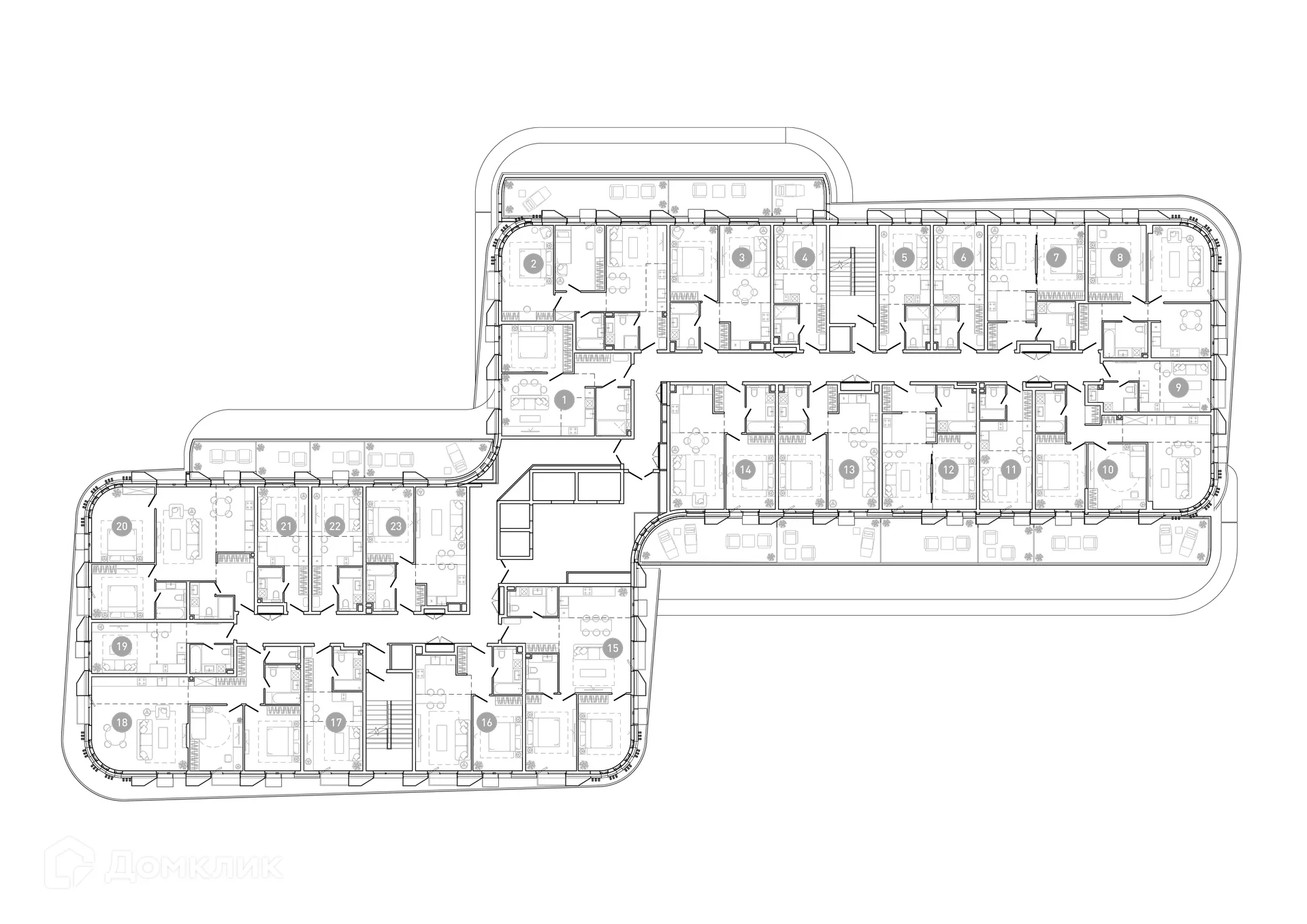Планировка 2-комнатной квартиры 50.8 м² в ЖК UNO Соколиная гора, г. Москва — фото 3