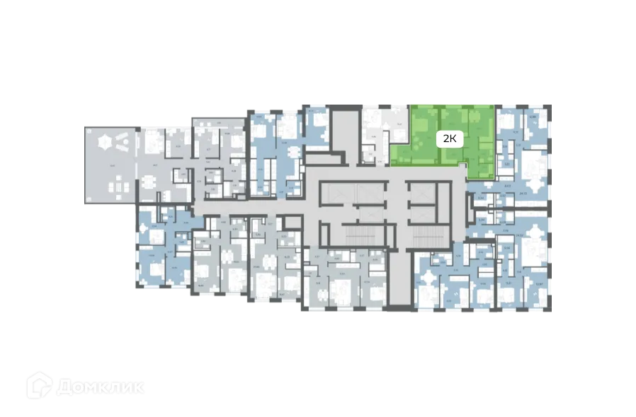 Планировка 2-комнатной квартиры 64.74 м² в УЛЬТИМА Сити, г. Москва — фото 2