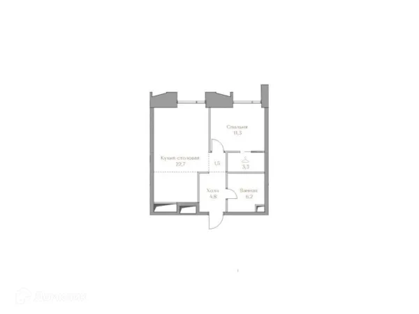 Планировка 1 комн. в ЖК «Luzhniki Collection (Коллекция Лужники)»