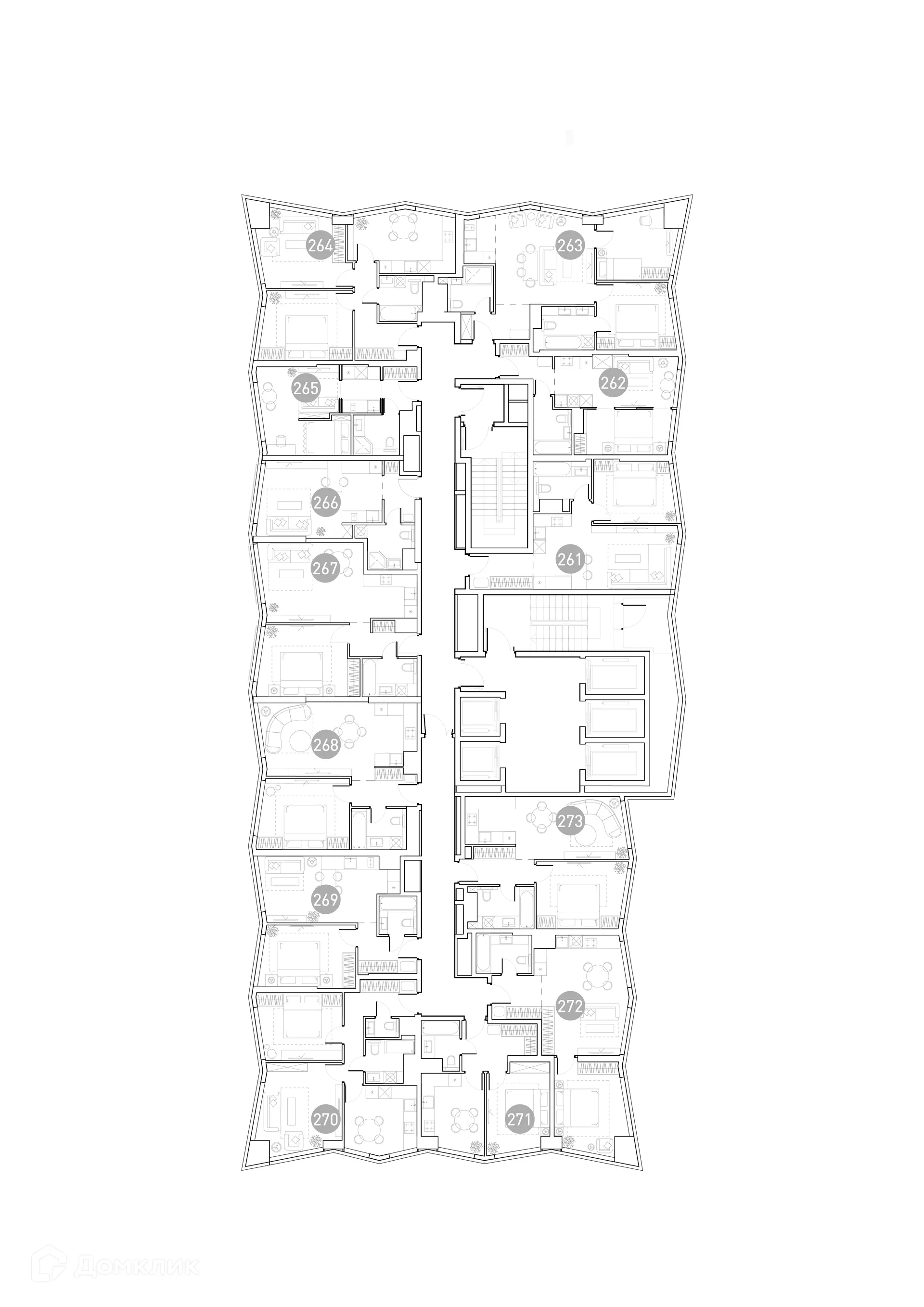Планировка 1-комнатной квартиры 40.67 м² в УНО.Горбунова, г. Москва — фото 3