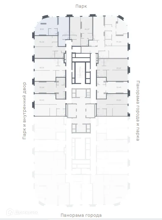 Планировка 1-комнатной квартиры 51.11 м² в Солос, г. Москва — фото 2