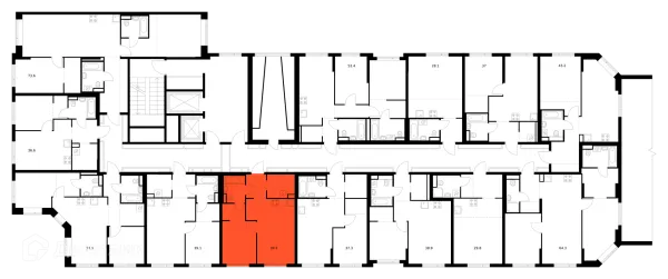 Планировка 1 комн. в ЖК Саларьево парк