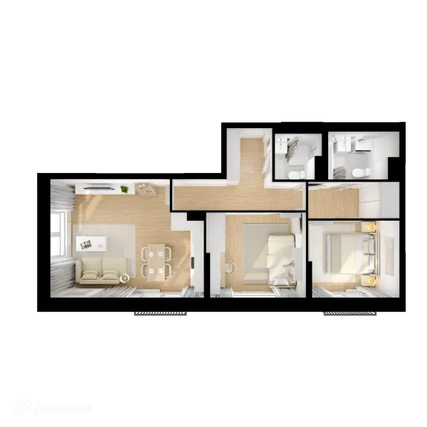 Планировка 2 комн. в ЖК Саларьево парк