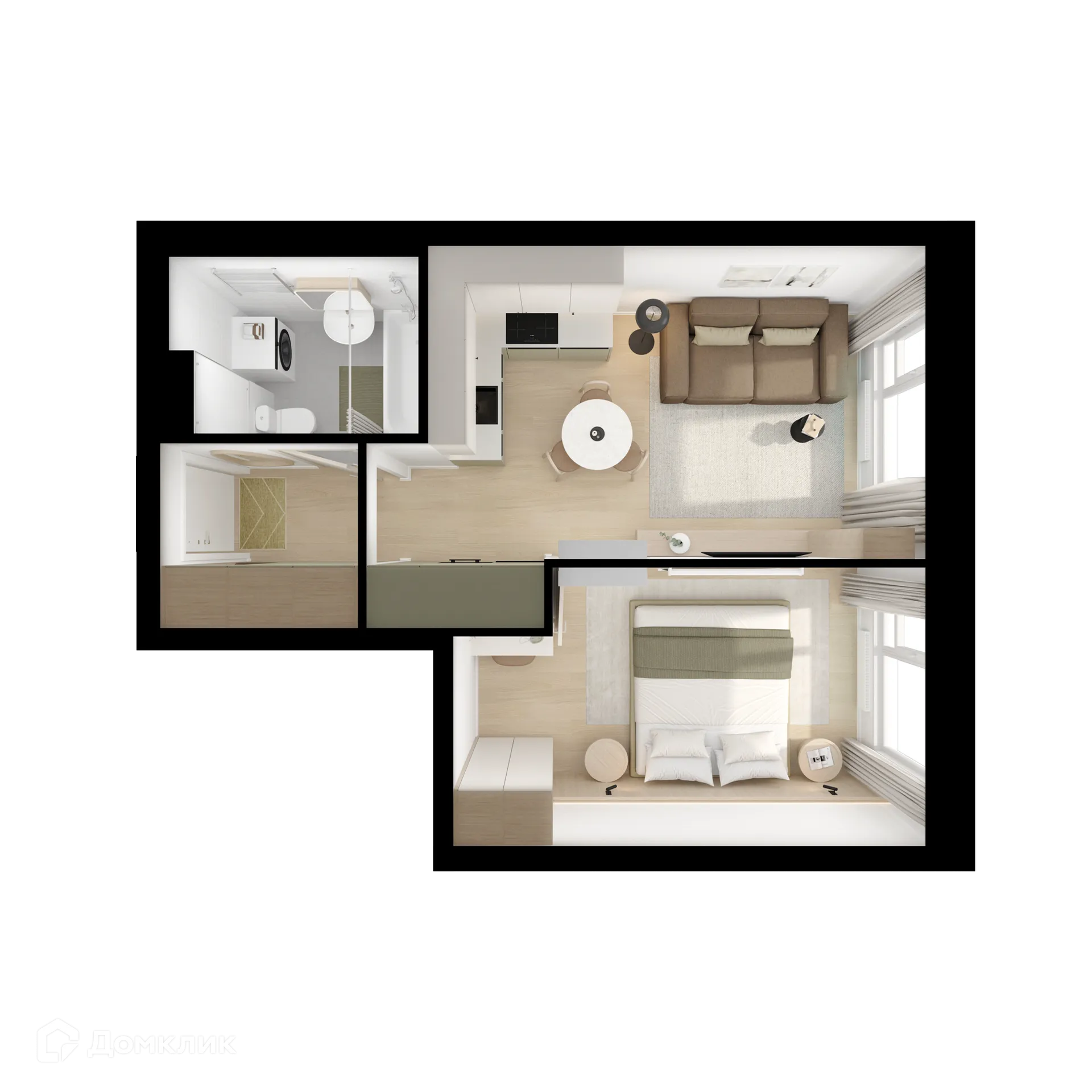 Планировка 1-комнатной квартиры 36.1 м² в ЖК Саларьево парк, г. Москва — фото 2