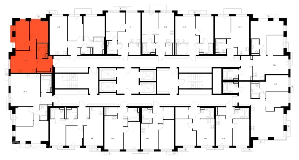 Планировка 2 комн. в ЖК Саларьево парк