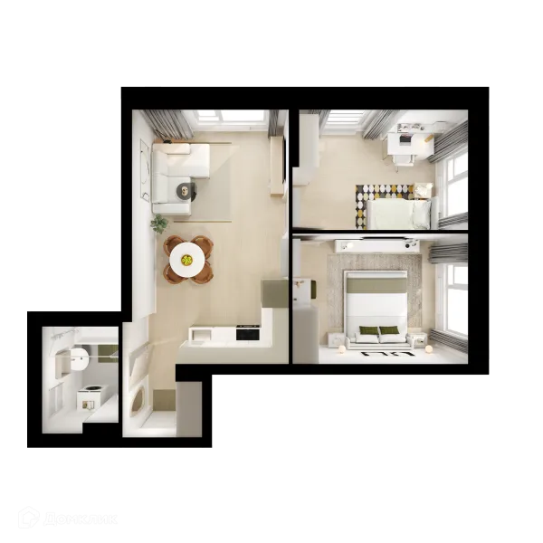 Планировка 2 комн. в ЖК Саларьево парк