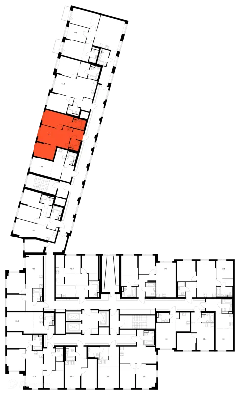 Планировка 2 комн. в ЖК Саларьево парк