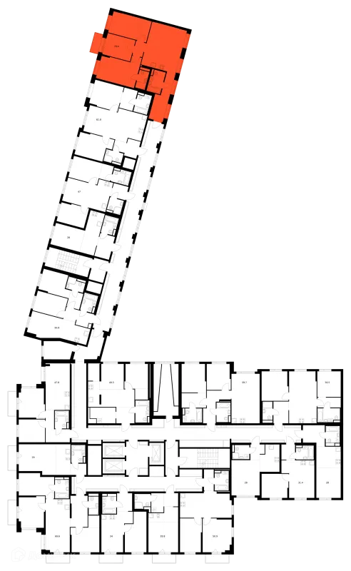 Планировка 3 комн. в ЖК Саларьево парк
