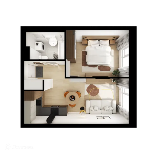 Планировка 1 комн. в ЖК Саларьево парк