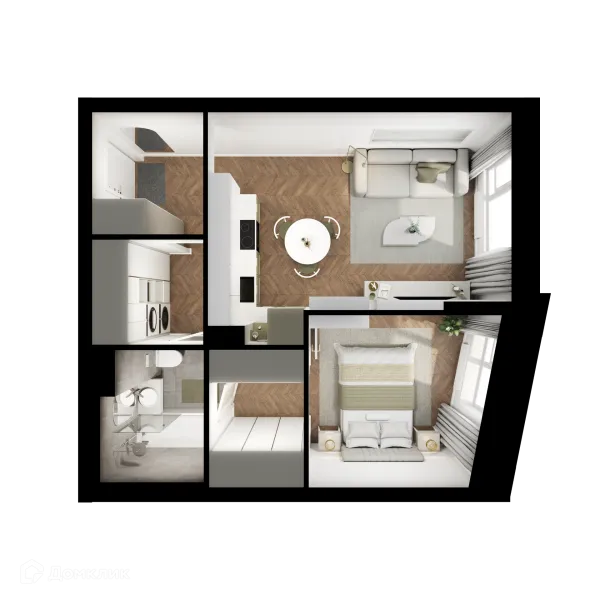 Планировка 1 комн. в ЖК Саларьево парк