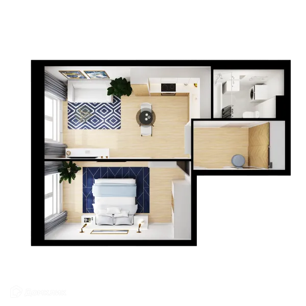 Планировка 1 комн. в ЖК Люблинский парк