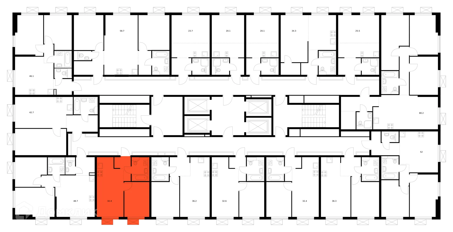 Планировка 1-комнатной квартиры 31.7 м² в ЖК Люблинский парк, г. Москва — фото 2