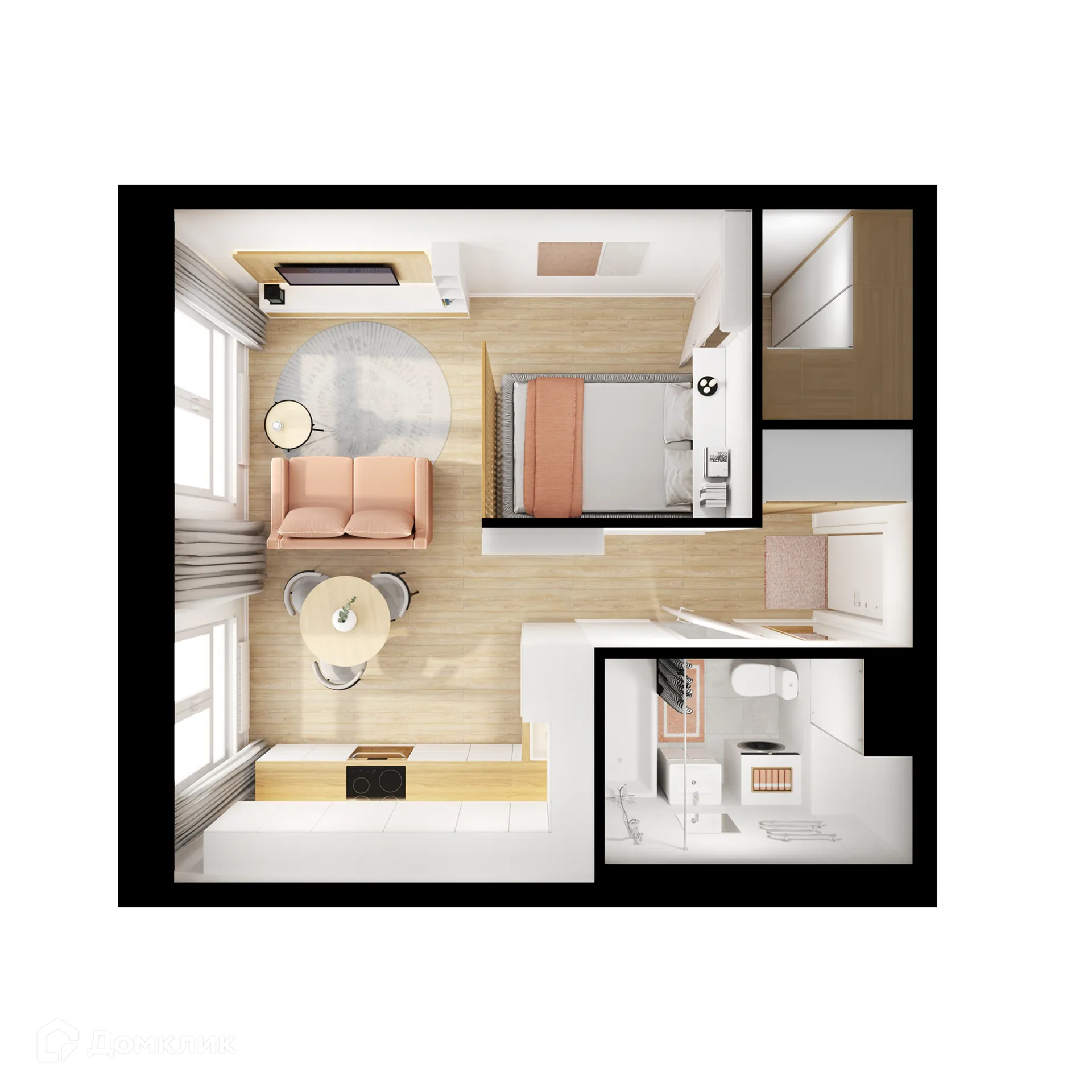 Планировка 1-комнатной квартиры 32.3 м² в ЖК Люблинский парк, г. Москва — фото 2