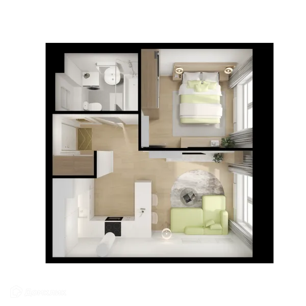 Планировка 1 комн. в ЖК Люблинский парк