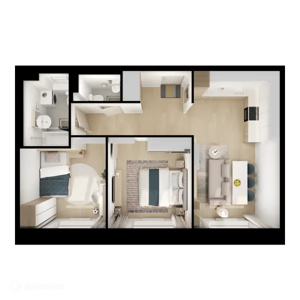 Планировка 2 комн. в ЖК Люблинский парк