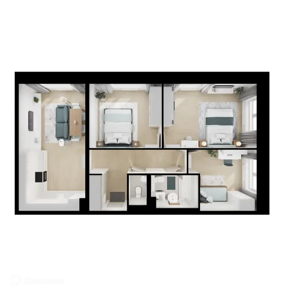 Планировка 3 комн. в ЖК Люблинский парк