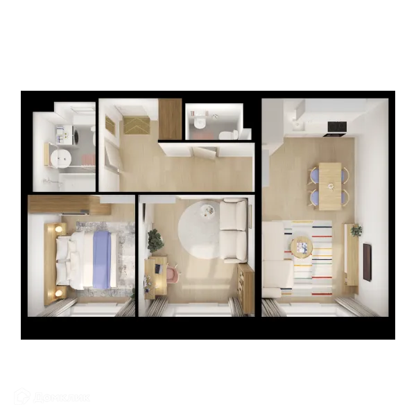 Планировка 2 комн. в ЖК Люблинский парк