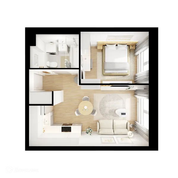 Планировка 1 комн. в ЖК Люблинский парк