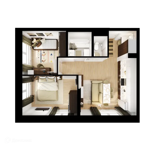 Планировка 2 комн. в ЖК Люблинский парк