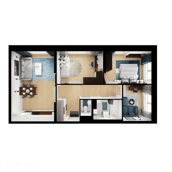 Планировка 3 комн. в ЖК Люблинский парк