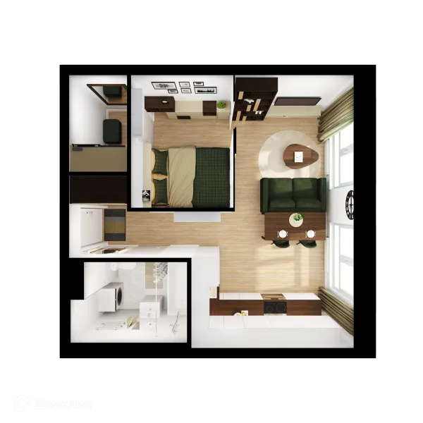 Планировка 1 комн. в ЖК Люблинский парк