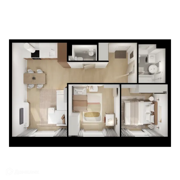 Планировка 2 комн. в ЖК Люблинский парк